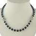 Handmade Faceted Navy Blue Glass & Silver Necklace