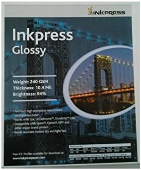Inkpress Glossy 240 GSM 10.4 mil 50 Sheets 11" x 17"