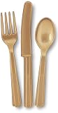 Outdoor Living : Assorted Plastic Cutlery 24/Pk - Gold