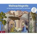 Weihnachtsgrotte: Original-Papier-Weihnachtsgrotte von Hans Knapp mit Heiliger Familie von Josef F�hrich. Weihnachtsgrotte (4 Teile), 3 B�ume, Maria, Joseph und Kind in der Krippe zum Ausschneiden