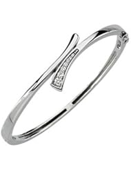 14K White Gold Diamond Journey Bangle Bracelet - 0.25 Ct. -- LIFETIME WARRANTY