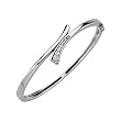 14K White Gold Diamond Journey Bangle Bracelet - 0.25 Ct.