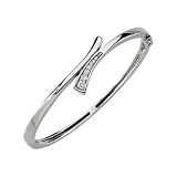 14K White Gold Diamond Journey Bangle Bracelet - 0.25 Ct.