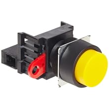 Omron A22-TG-10M Projection Type Push Button and Switch, Screw Terminal, IP65 Oil-Resistant, Non-Lighted, Momentary Operation, Round, Green, Single Pole Single Throw Normally Open Contacts
