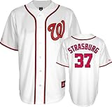 Stephen Strasburg Jersey: Youth Majestic Home White Replica #37 Washington Nationals Jersey