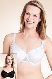 2 Pack Post Surgery Floral Embroidered Underwired Bras
