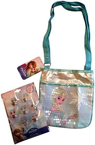 Elsa Frozen Ring, Earring, &amp; Cross Body Sequined Purse Set