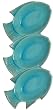 Ceramic Pottery Fish Azure Large Trio Dish 17"x7.75"
