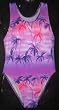 Girls 1 PC T-Back Purple with Palm Trees