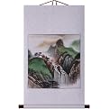Asian Waterfall Wall Art Painting - White