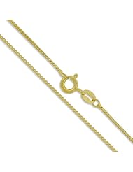 Sterling Silver Yellow 22k Gold Plated Box Chain 1.2mm 925 Italy Necklace 30"