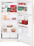 Review GE  / GE GTS16BCSRCC 15.7 cu. ft. Top-Freezer Refrigerator with 2 Wire Shelves, Gallon Door Storage, Upfront Temperature Controls and Automatic Icemaker: Bisque, Right Hinge Door Swing