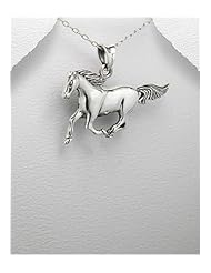 Horse Pendant Necklace In 92.5 Sterling Silver