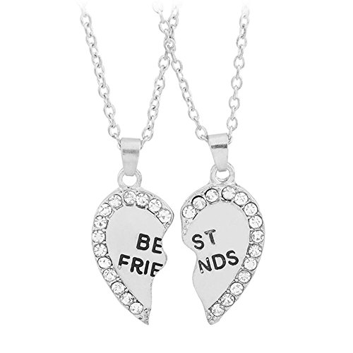 Bling Stars Best Friends Forever Love Heart BFF Diamond Break Pendent Friendship Necklaces