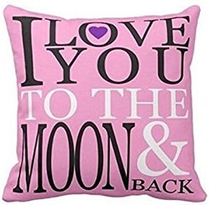 Christmas Rabbit Top Quality I Love You To The Moon Back Pink Hot Fashion Home Square Zippere Throw Pillowcase Cover