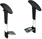 Safco 3495BL Height-Adjustable T-Pad Arms for Metro Series Extended-Height Chairs, BLK/Chrome