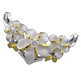 925 Silver 3 Plumeria Slider Pendant Hawaiian Jewelry