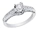 Antique Vintage Diamond Engagement Anniversary Ring 1.01 Carat (ctw) in 14K White Gold