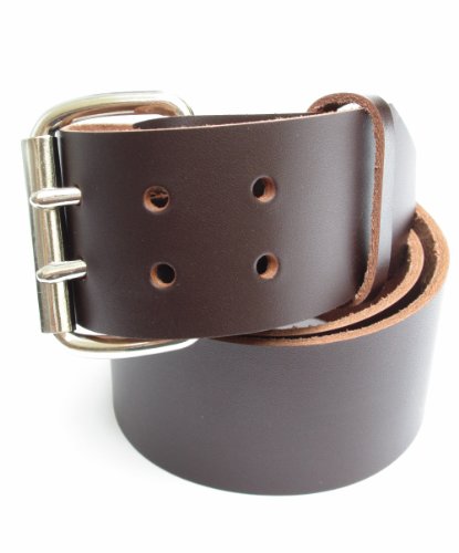 Mens Heavy Duty Dark Chocolate Brown Leather Belt 2