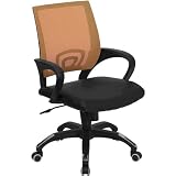 Orange Mesh Office Chair with Black Leather Seat [CP-B176A01-ORANGE-GG]