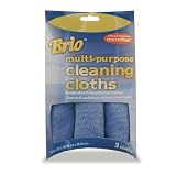 Excello Brio Blue Multi-purpose Microfiber Waffle Cleaning Cloths, Set of 3