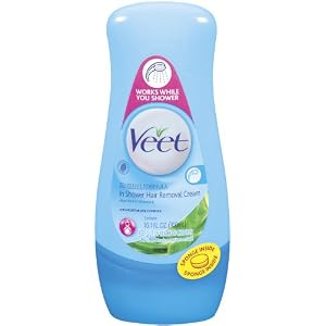 Veet In Shower for Sensitive Skin with Aloe Vera and Vitamin E, 10.10-Ounce