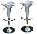 ACF - Lot de 2 Tabourets de bar design - Argent