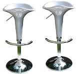 ACF - Lot de 2 Tabourets de bar design - Argent