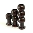 Set of 3 Handmade Contemporary Wooden Candleholders With Striking Bubble Design Rich Mahogany Finish