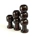 EXP Set of 3 Handmade Contemporary Wooden Candleholders With Striking Bubble Design Mahogany Finish
