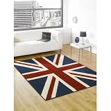 Retro Funky Buckingham Red / White / Blue Novelty Rug Size: 120cm x 160cm
