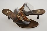 Stuart Weitzman Curling Brown Scroll Dress Sandal