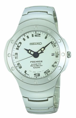 Seiko Herren-Armbanduhr XL Kinetic Auto Relay AnalogAutomatik Edelstahl SMA165P1