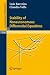Cover of Stability of Nonautonomous Differential Equations (Lecture Notes in Mathematics)