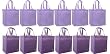 Reusable Grocery Tote Bag, Shades of Purple, Super Saver 12 Pack