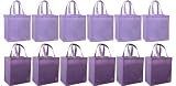 Reusable Grocery Tote Bag, Shades of Purple, Super Saver 12 Pack