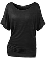 Thanth Womens Short Kimono Sleeve Boat Neck Dolman Top