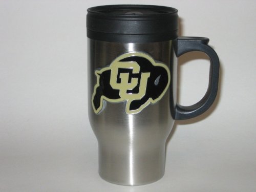 Buy COLORADO BUFFALOES 16 oz. Logo Stainless Steel TRAVEL MUG by WeSellSports
