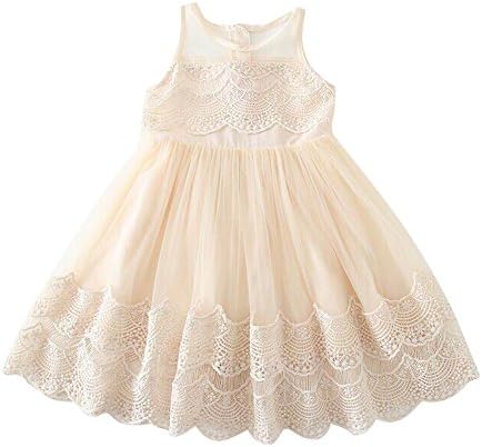Victoria Little Girl Vintage Look Lace Tulle Dress Tan (5)