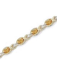 10kt Yellow Gold Oval Citrine and Diamond Bracelet