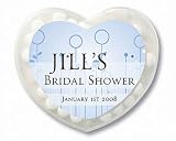 Baby Keepsake: Blue Spring Bulb Design Personalized Heart Shaped Mint Containers - Un (Set of 24)