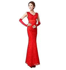 V-neck  Sequined Lace-Up Evening Dress  With a Bow(s)