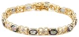 10k Yellow Gold Mystic Topaz and Diamond Bracelet, 7 1/8"