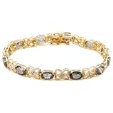 10k Yellow Gold Mystic Topaz and Diamond Bracelet, 7 1 8