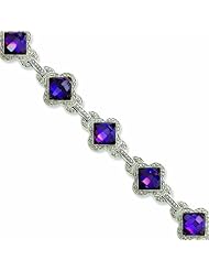 Genuine .925 Sterling Silver Purple Cz Bracelet . 100% Satisfaction Guaranteed.