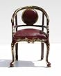 Dollhouse Miniature Mahogany Handpainted Desk Chair
