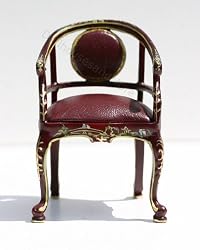 Dollhouse Miniature Mahogany Handpainted Desk Chair