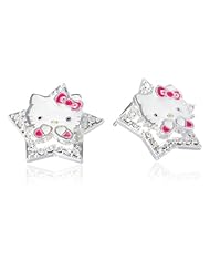 Hello Kitty Girls Crystal Star Earrings