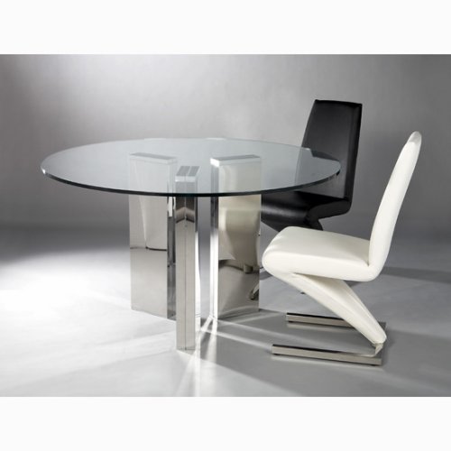 Ultra Stylish Modern Metal/Glass/Leather 5pc Dinette, (FREE_SHIPPING)