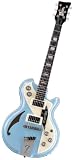 Italia Mondial Classic Blue 6 String Semi-Hollow Electric Guitar w/Hard Shell Case